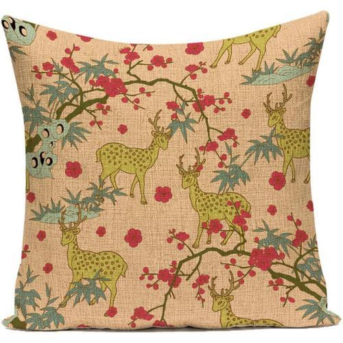 Housse De Coussin Décorative En Forme De Mouton Rose Et Jaune, Taies D'oreiller Carrées Pour Canapé-Lit, Décoration D'intérieur, 45x45cm/18x18 Pouces - No.6