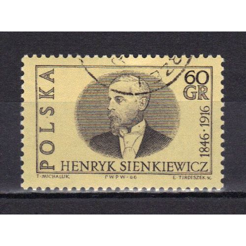Pologne 1966 : Cinquantenaire De La Mort Du Romancier Henryk Sienkiewicz - Timbre Oblitéré
