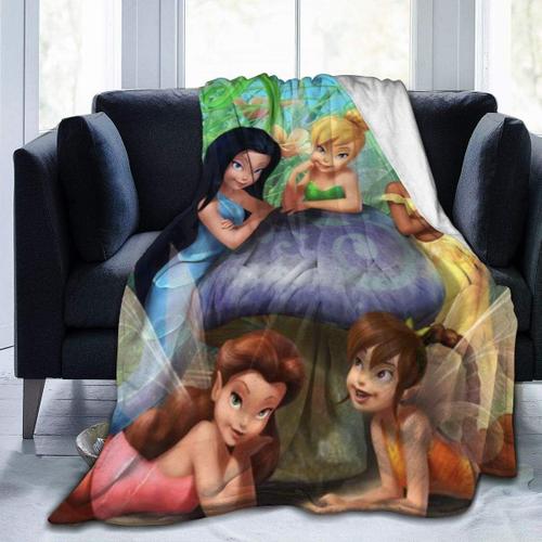 Throw Blanket Tinker Bell Pirate Fairy Travel Throw Blankets Micro Sherpa Fleece Light Weight Ultra Soft Warm Blanket For Winter Spring Suitable For Bed Couch Sofa Living Room X Inch