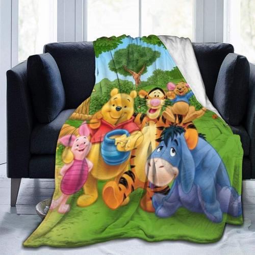 Throw Blanket Winnie The Pooh Travel Throw Blankets Micro Sherpa Fleece Light Weight Ultra Soft Warm Blanket For Winter Spring Suitable For Bed Couch Sofa Living Room X Inch