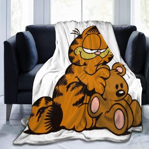 Cartoon Anime Garfield Blanket Flanel Microfiber Throw Blankets Super Soft Fuzzy Luxury Adapté Au Canapé-Lit Trav