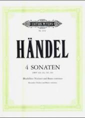 4 Sonaten Hwv 360, 362, 365 Und 369 Blockflöte (Oder Violine), B...