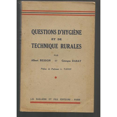 Questions D'hygiène Et De Technique Rurales