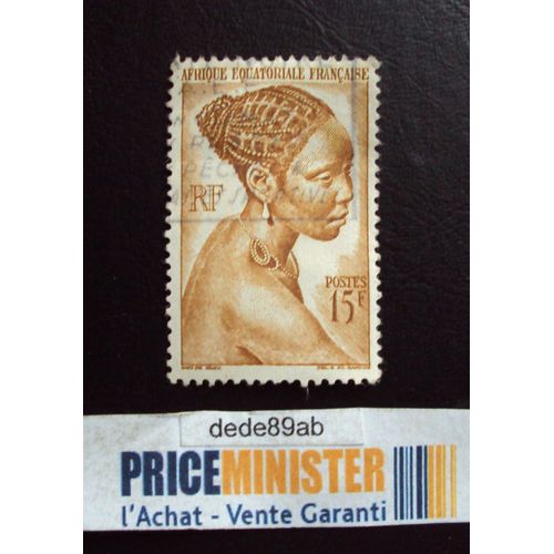 Afrique Equatoriale Française..15f Jeune Fille Bacongo. Oblitéré.