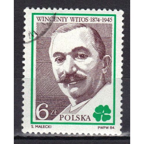 Pologne 1984 : Hommage À Wincenty Witos (1874-1945) : Portrait Du Leader "Mouvement Paysan" - Timbre Oblitéré