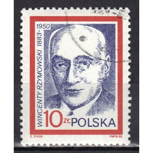 Pologne 1985 : Leader Du Parti Démocratique Polonais : Wincenty Rzmowski (1883-1950), Homme De Loi Et Publiciste - Timbre Oblitéré