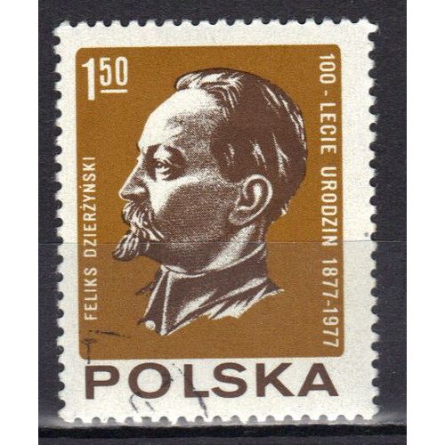 Pologne 1977 : Centenaire De La Naissance De Félix Dzierzynski (1877-1926) - Timbre Oblitéré