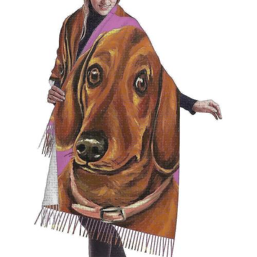 Écharpe À Franges Pour Femmes, Châle Long Chaud À La Mode, Écharpe Enveloppante Pour Chien