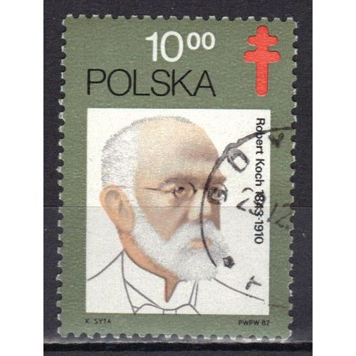 Pologne 1982 : 100è Anniversaire De La Découverte Du Bacille De La Tuberculose Par Robert Koch - Timbre Oblitéré