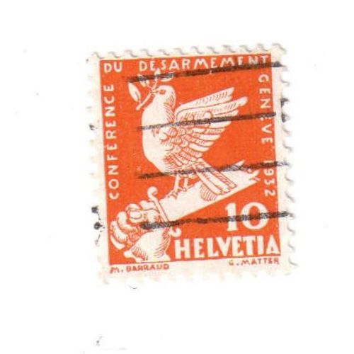 Timbre Oblitéré : Suisse, Conférence Du Désarmement