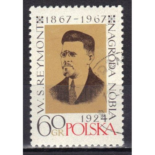 Pologne 1967 : Centenaire De La Naissance De L'écrivain Wladislaw St Reymont (1867-1925) - Timbre Oblitéré