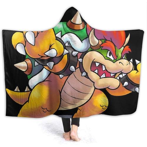 Couverture À Capuche 3d Bowser (Ssb4 Pose) ? Couverture Polaire Sherpa Super Douce Style « Mario & Luigi Rpg »