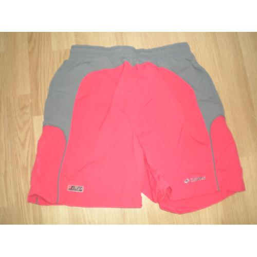 Short Lotto Rouge Et Gris Fonce