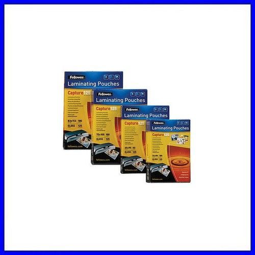 Fellowes Laminating Pouches Capture 125 micron - 125 microns pack de 100 - brillant - 60 x 90 mm pochettes plastifiées