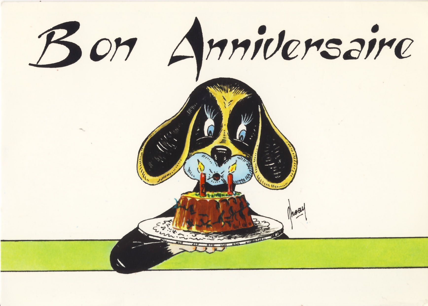 Doggy Bon Anniversaire Carte Postale Rakuten
