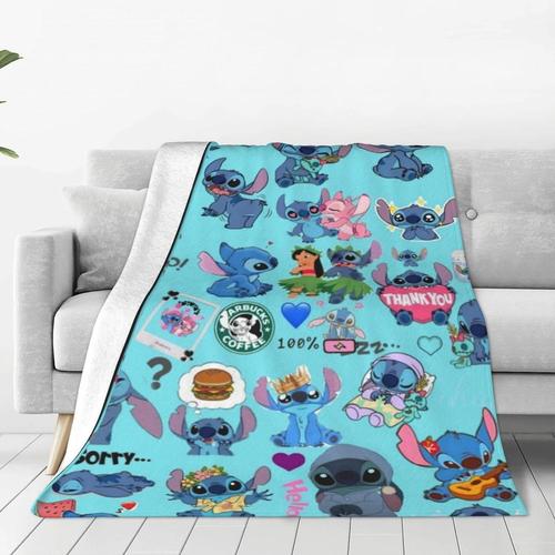 Stitch Throw Couverture Fantaisie Douce Anime Couverture Tendance Innovante Couverture Douce Et Chaude Pour Fille Et Femme Literie D'anniversaire Pour Les Fans De Stitch