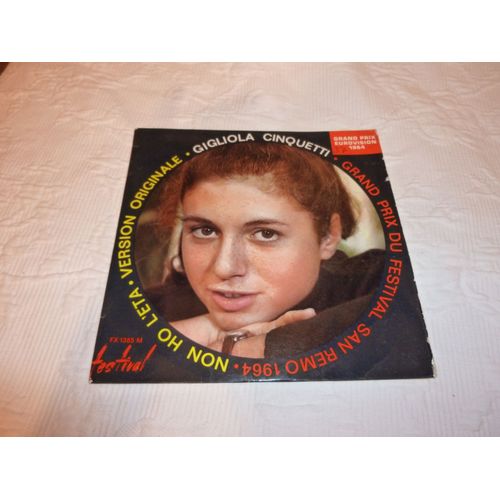 Non Ho L'eta Version Originale Gigliola Cinquetti Grand Prix De L'eurovision 1964 45 Tours