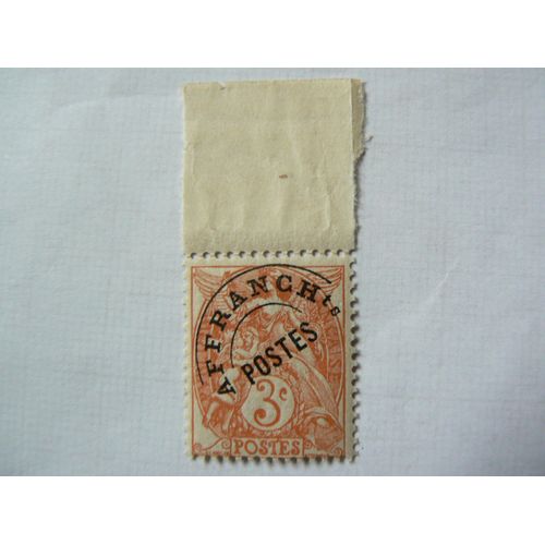 Préoblitéré Yt N°39 - 3 C Orange Type Blanc Avec Haut De Feuille