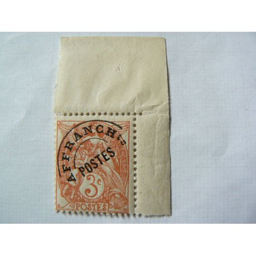 Préoblitéré Yt N°39 - 3 C Orange Type Blanc Avec Haut De Feuille Droit