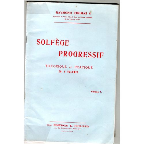 Solfege Progressif - Volume 1