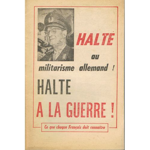 Halte Au Militarisme Allemand, Halte À La Guerre