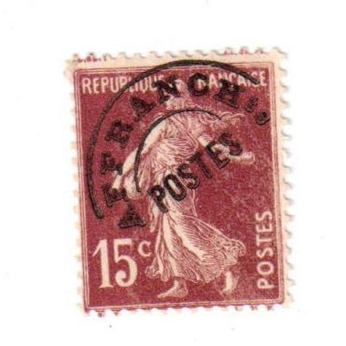 Timbre Français  : La Semeuse , 15 C