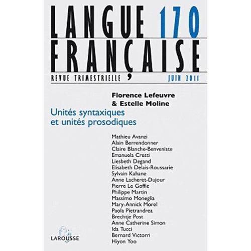Langue Française N° 170, Juin 2011