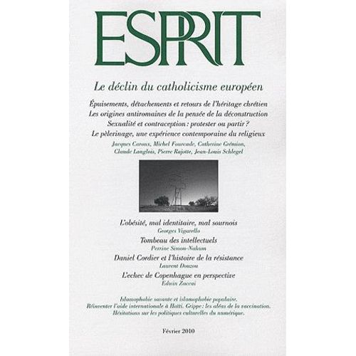Esprit N° 2, Février 2010 - Le Déclin Du Catholicisme Européen
