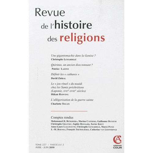 Revue De L'histoire Des Religions Tome 227 N° 2, Avril
