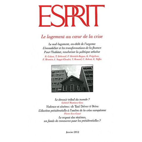 Esprit N° 381, Janvier 2012 - Le Logement Au Coeur De La Crise
