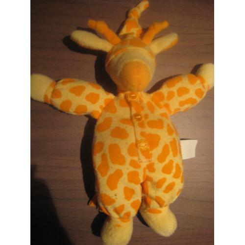 Doudou Girafe Jaune Et Orange Pouet Pouet