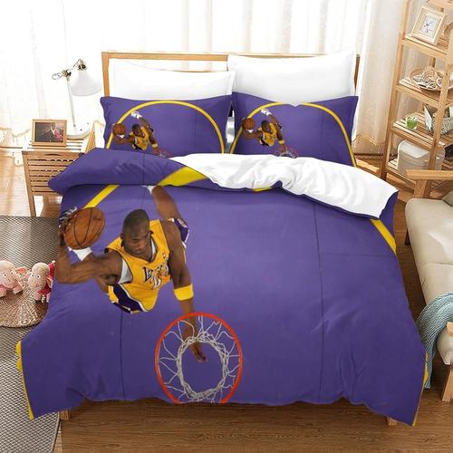 Kobe Bryantensemble De Housses De Couette Imprim¿¿Es En D Manba Ensemble Avec Taie D'oreiller Pour Ado,Nba Housse De Couette Linge De Lit Double£¿Xcm£© 140 X 200 Cm