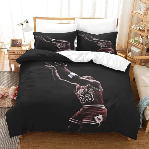 Michael Jordanensemble De Housses De Couette Imprim¿¿Es En D Nba Ensemble Avec Taie D'oreiller Pour Ado,Basket-Ball Housse De Couette Linge De Lit Double£¿Xcm£© 200 X 200 Cm