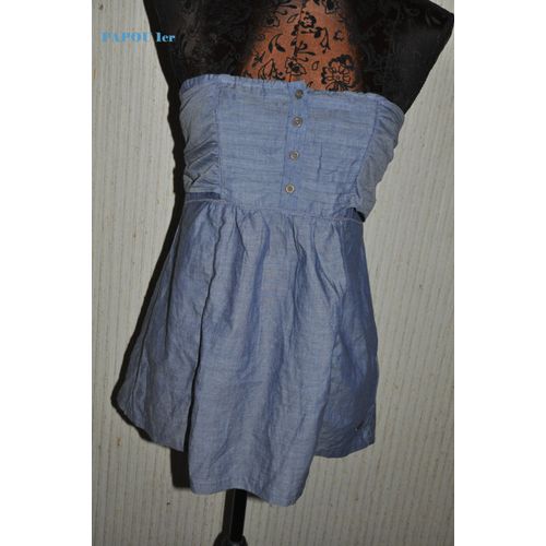 Top Bustier Coton Bleu Demin - Creeks - T.40 - Neuf