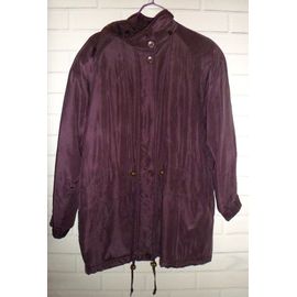 Quelle Parka À Capuche En Soie Lie De Vin T 42/44