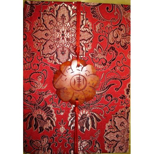Cahier chinois-Journal Intime-Satin-Chinese Notebook-quaderno cinese-rouge 