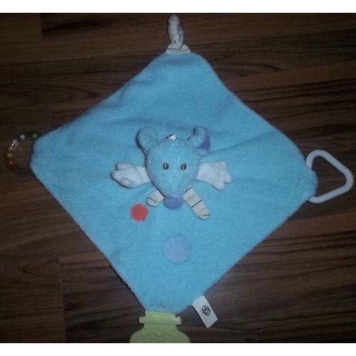 Doudou Souris Bleu Cp International Plate Anneau Billes Et Dentaire Triangle Mouse Rayee Cp Internationale