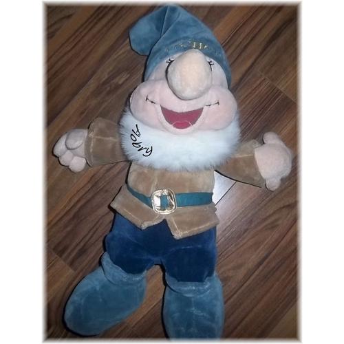 Peluche Doudou Les 7 Nains Disney Walt Disney Company Nain Atchoum Beige Bleu Blanche Neige