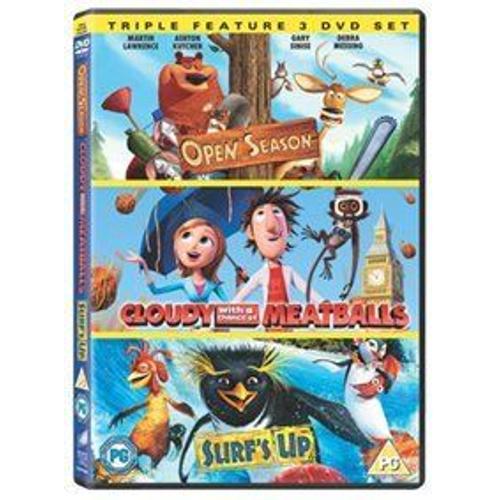 Pack: Surf'up + Open Season + Cloudy With A Chance Of Meatballs - Dvd Import Uk (Anglais Seulement)
