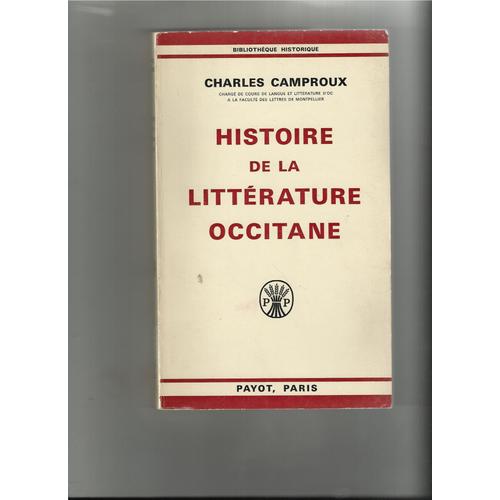 Histoire De La Littérature Occitane