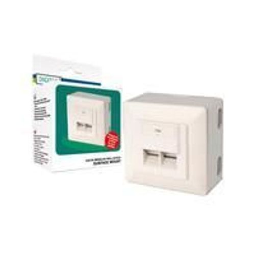 DIGITUS bo¿tier mural cat. 5e, 2 x RJ45, blanc pur