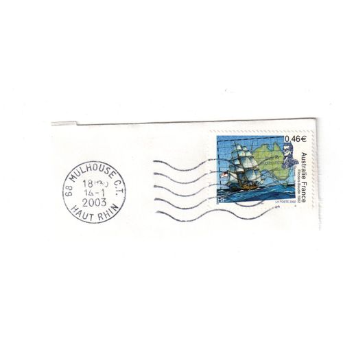 Timbre Français Oblitéré Sur Coin D'enveloppe : Australie-France, Flinders Baudin, 2003