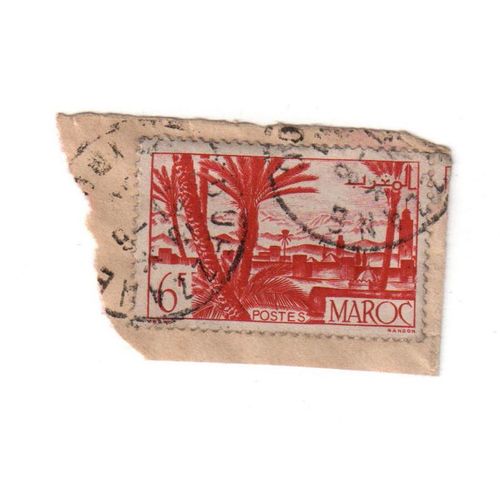 Timbre Oblitéré Sur Coin D'enveloppe : France, Maroc