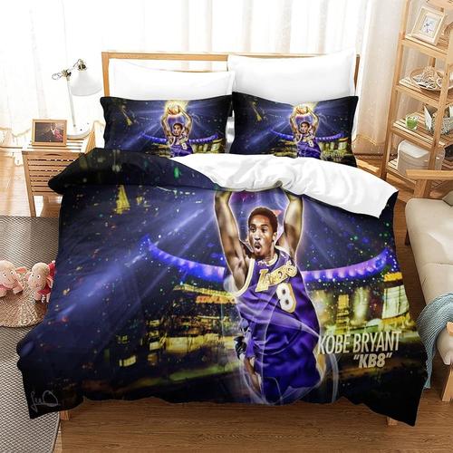 Kobe Bryant Housse De Couette One Piece Basket-Ball,Parure De Lit One Piece Nba Avec Fermeture ¿¿Clair - Sets De Housse Couette Avec Taies D'140*200 Cm