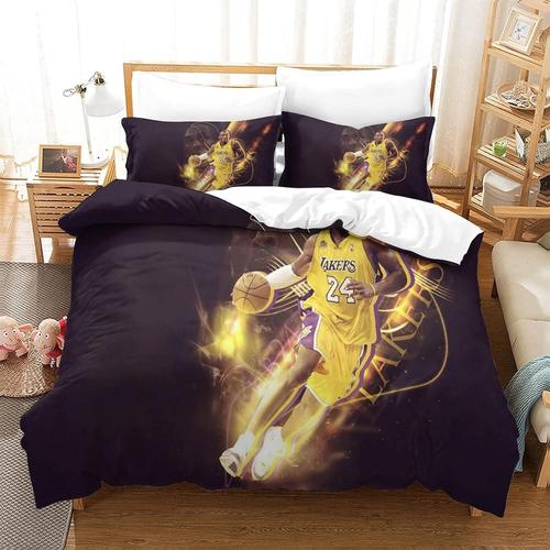 Kobe Bryant Parure De Lit Pi¿¿Ces Pour Personnes ¿¿ Nba Basket-Ball Impression D Housse De Couette En Microfibre Hypoallergique Avec Fermetu140*200 Cm