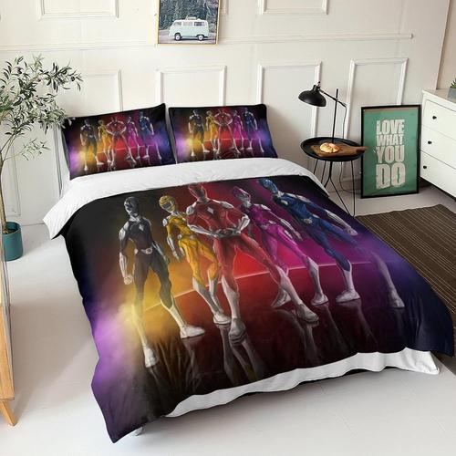 Microfibre Power Rangers Parure De Lit D Avec Housse De Couette + Taie D'oreiller Power Rangers Parure De Lit Pi¿¿Ces Avec Fermeture ¿¿Clair Pour Adultes Et Enfa 200 X 200 Cm