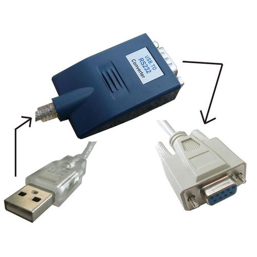 Convertisseur USB vers serie RS232 - Avec cordon Null Modem / croisé - Prise terminale Femelle DB9