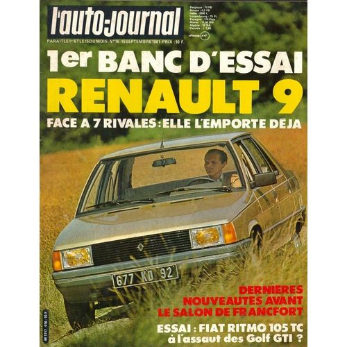 L'auto Journal N°16 . 15 Septembre 1981 . Renault 9 .