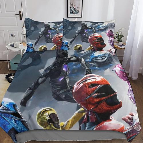 Power Rangers D Housse De Couette Motif Imprim¿¿ En D Parures Power Rangers Linge De Lit,De Literie Avec Taies D'oreiller, Pour Adultes Et Enfants De En Microfib 220 X 240 Cm