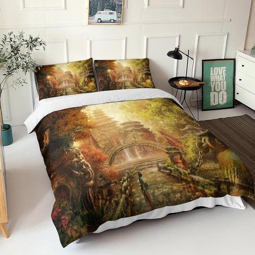 Chateau M¿¿Di¿¿Val Sets De Housse De Couette D,En Microfibre Ensemble De Fortress Literie Avec Housses De Couettes Et Taied'oreiller,Pour Lit Pour Adultes Et Enfa 220 X 240 Cm